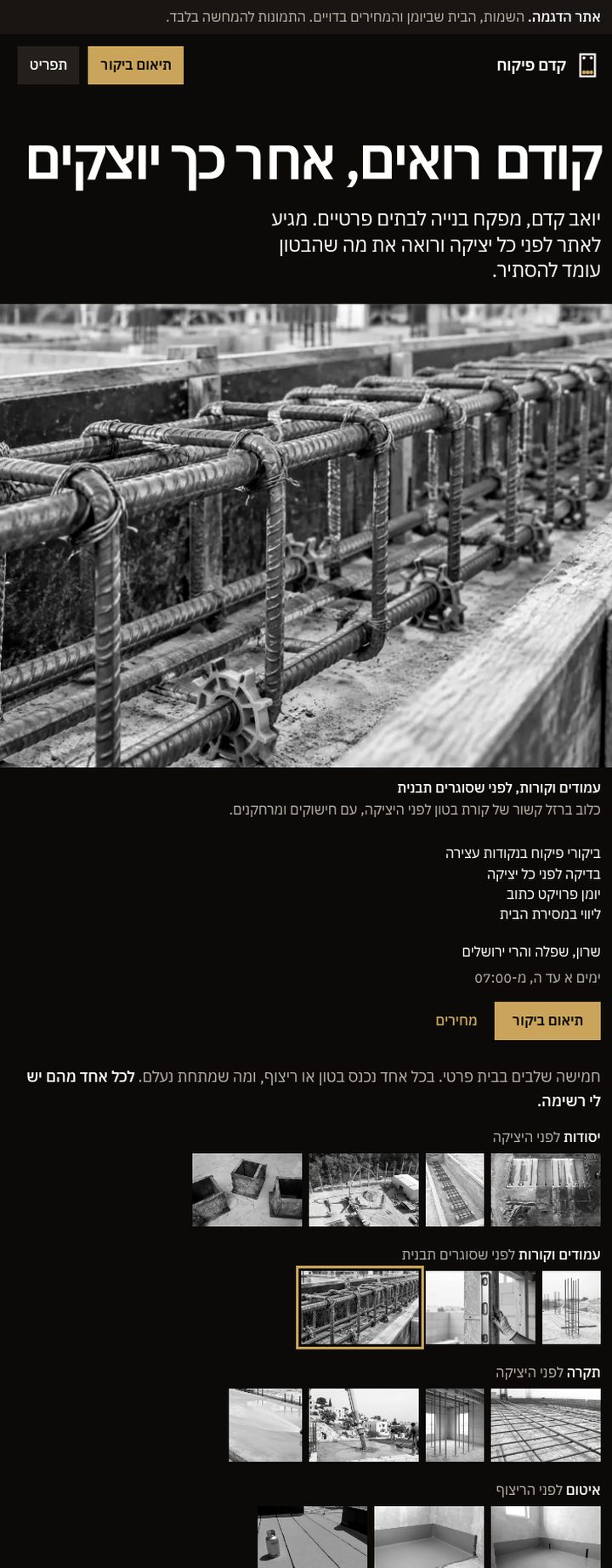 קדם פיקוח - אתר דמו